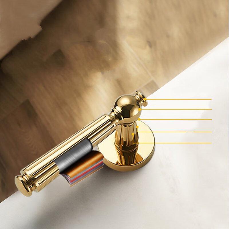 Shengbai Light Luxury Gold Brushed Brass Bedroom Door Lock