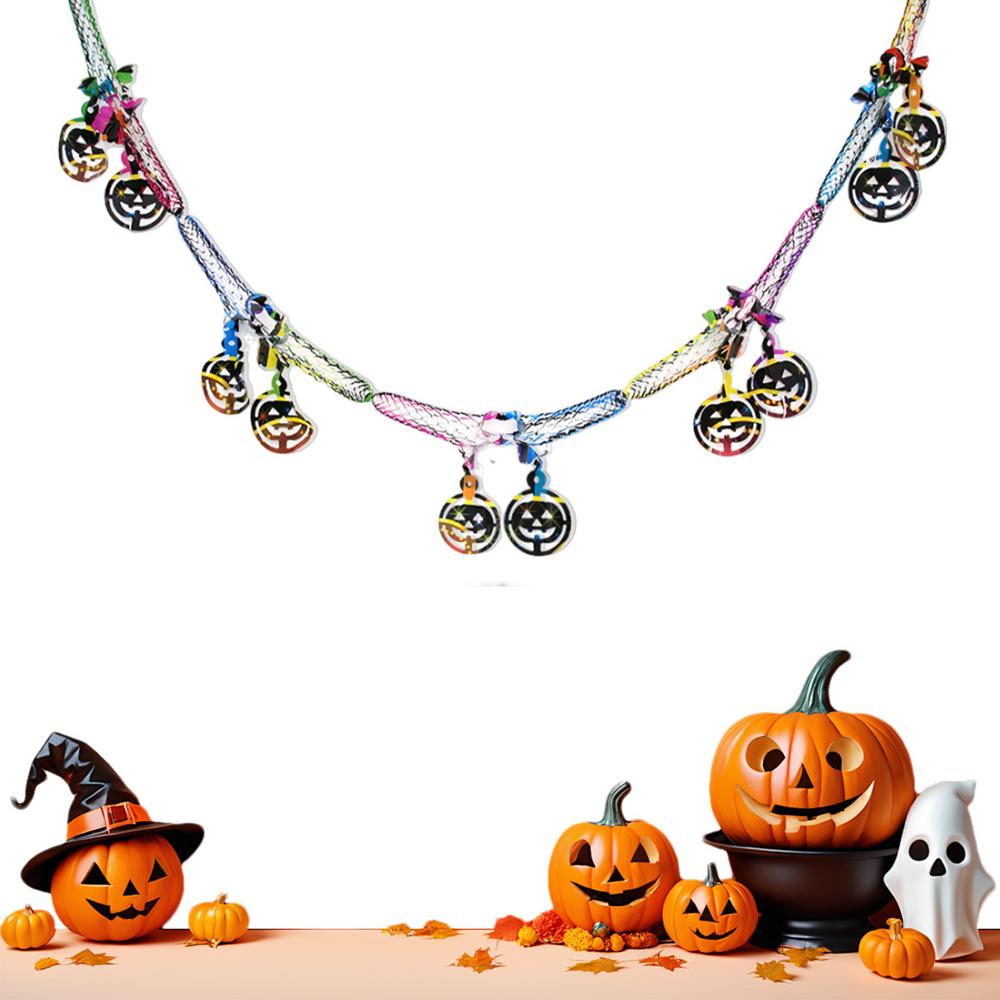 Halloween Streamers Halloween Pull Garland Ceiling Banner 118Inch Pumpkins Ghosts Bats Spiders Decor Festival Banner Garland