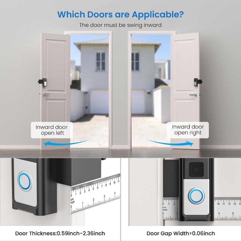Without Drilling Ringing Doorbell Holders for Battery Doorbell Plus and Video Doorbell 3 3 Plus 4 Easy Installion