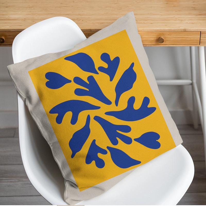 New Ins Nordic-style Pillowcase Geometric Abstract Art Figure Blue Pillow Cushion Cover