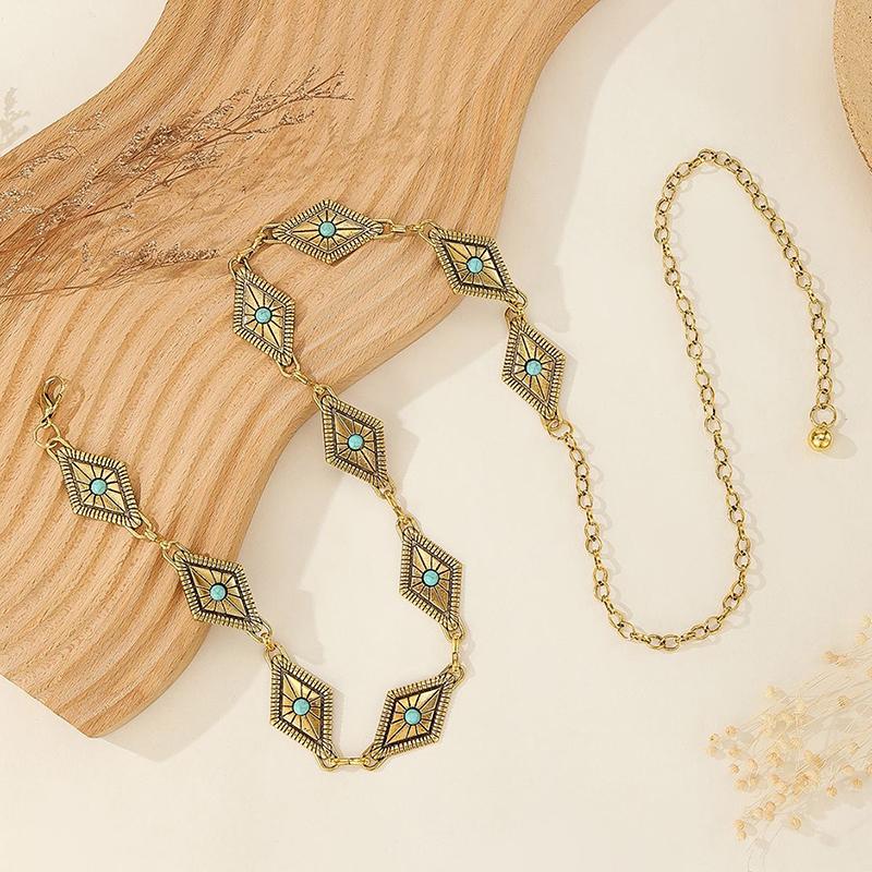 Retro Versatile Ethnic Style Metal Bohemian Waist Chain Belt For Women  Sweater Chain Waist Seal Body Decor Accessories