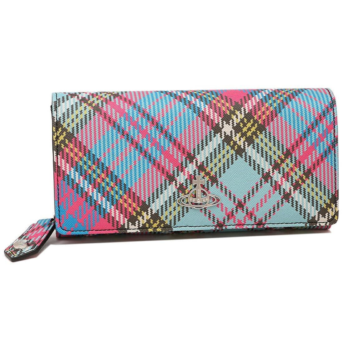 

Vivienne Westwood Long Wallet MacAndy Tartan Biogreen Saffiano Vegan Leather Print Classic Flap Long Wallet for Women (51060025 S000V) [Brand] [Used]