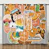 3D Graffiti Pattern Digital Printing Curtain Blackout Punching