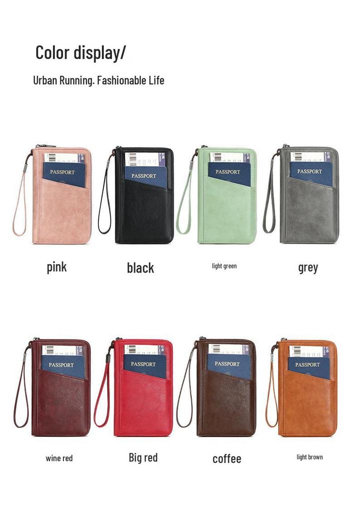 RFID Anti-Magnetic Multi-Functional Passport & Document Wallet with Zipper