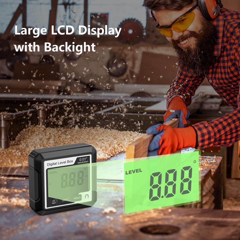 3in1 Magnetic Inclinator Digital Level and Angle Finder Versatile 4 * 90 Degrees  Inclinometer LCD Display Dipmeter