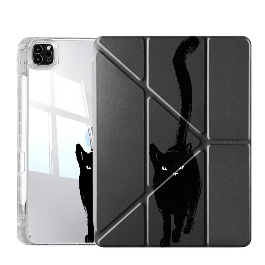 

Чехол для планшета с кошкой с длинным хвостом для iPad Mini 6 7 Pro 2025 Air 4 5 M3 M2 1 2 M4 11 дюймов Pro 11-го 10-го 9-го 8-го 7-го 12,9 дюйма Y-Fold iPad Mini 7 8.3