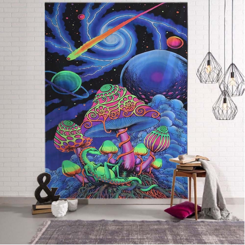 VIKAMA Cosmic Mandala Tapestry Gradient Nebulae Living Room Meditation Room Scandinavian Bohemian Spiritual Art Decoration