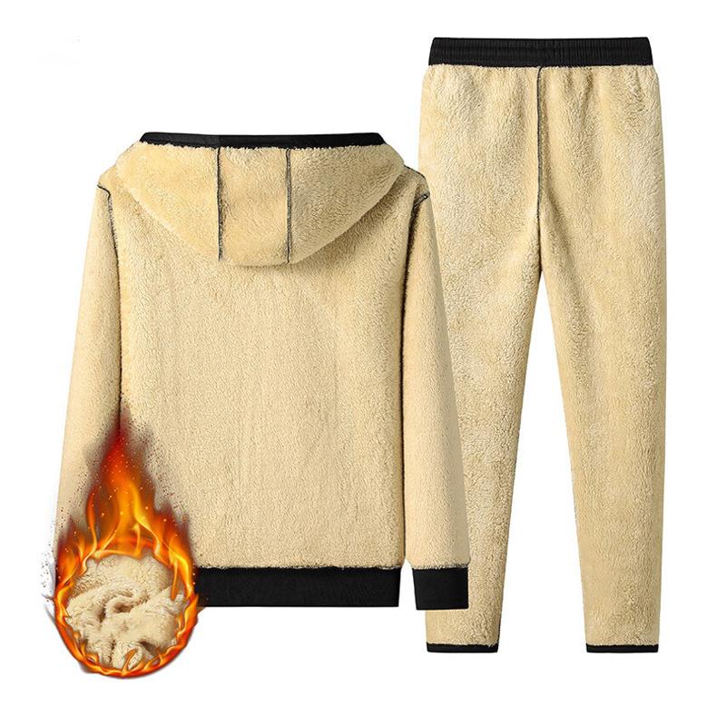 Men Hoodies Tracksuits Sets Sweatshirts Sweatpants SportswearAutumn Winter Fleece Warm Sets Male Casual Sets