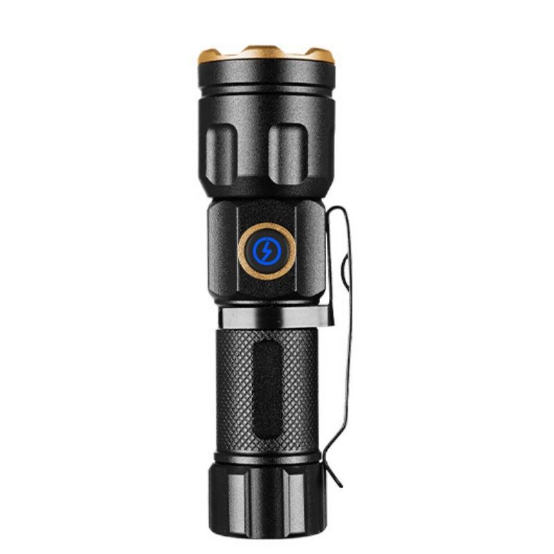 Zoom White Beam Light Long Distance Mini Flashlight Type-C Usb Rechargeable Portable Pocket Torch Home Outdoor 16340 Battery