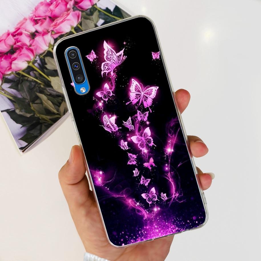 For Cover Samsung Galaxy A50 Phone Case Luxury Marble Flower Transparent Soft Bumper For Samsung A50S A30S A307F A507F A 50 Capa