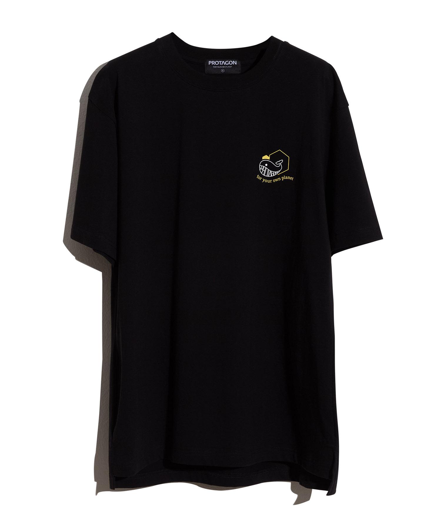 Protagon Whale Symbol Short-Sleeved Tee (Black) L