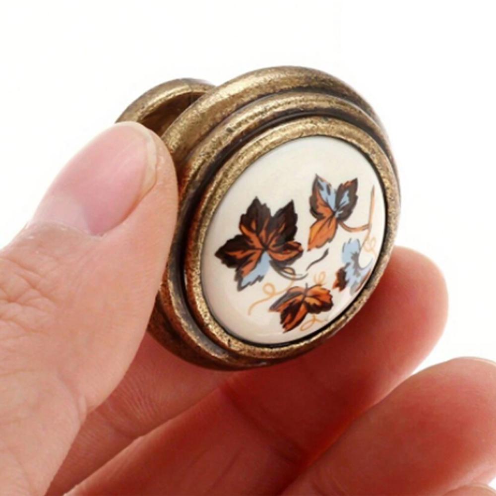 Vintage Ceramic Cabinet Handle Rural Drawer Handles Drawer Cabinet Pulls Zinc Alloy Kitchen Pull Knobs
