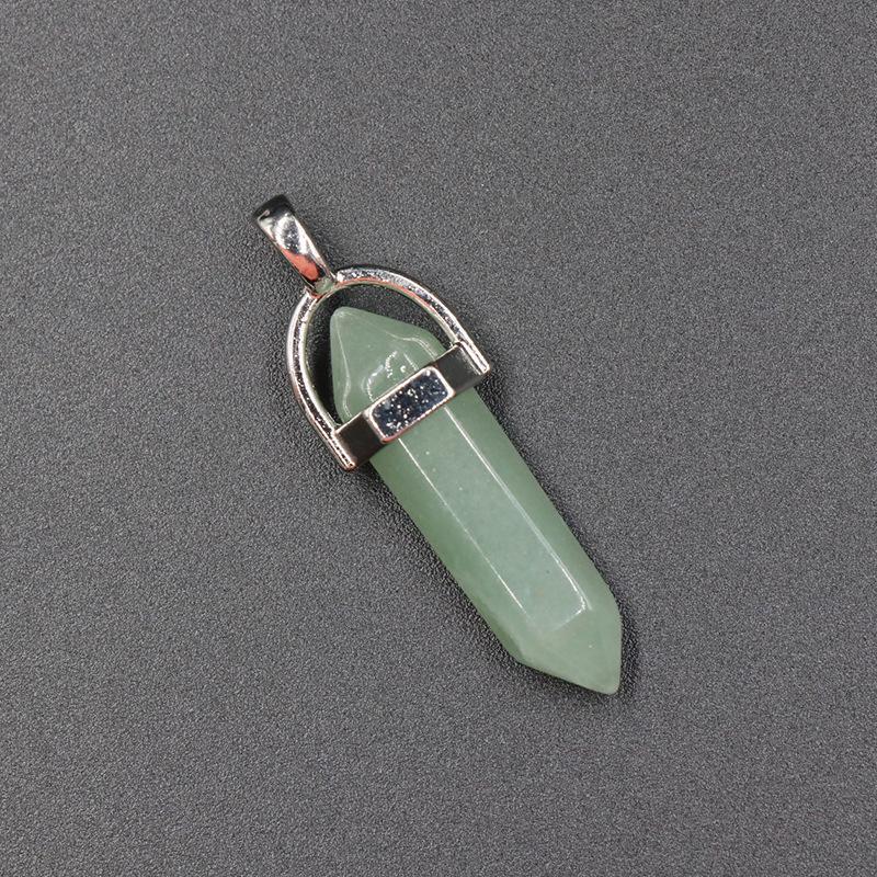 Agate Bullet & Rose Quartz Double Point Pendant Necklace