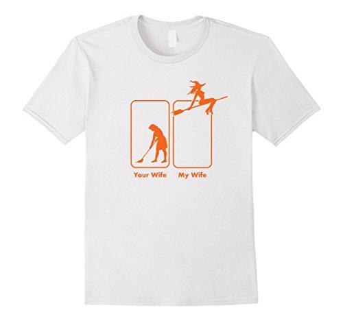 Mens My Wife Your Wife Witch Funny Halloween TShirt Print Tee Shirts Mens Short Sleeve ONeck Cotton Tees Tops Streetwear S