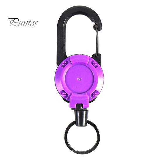 Portable Retractable Keychain Carabiner Badge Holder Strong Load-bearing Compact Size Portable Telescopic Keychain Clip Camping Accessories