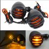 Motorrad Metall Blinker DRL Retro Bullet Black Grid Bremslicht Für Cafe Racer Bobber Chopper Für Harley Sportster Yamaha