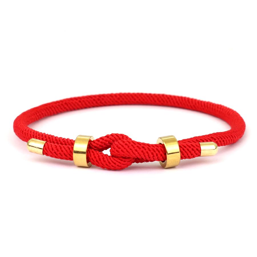 

Простой браслет для пары Milan Rope для мужчин и женщин, металлический регулируемый плетеный браслет, красная веревка на удачу, спортивные повседневные аксессуары, подарок красный