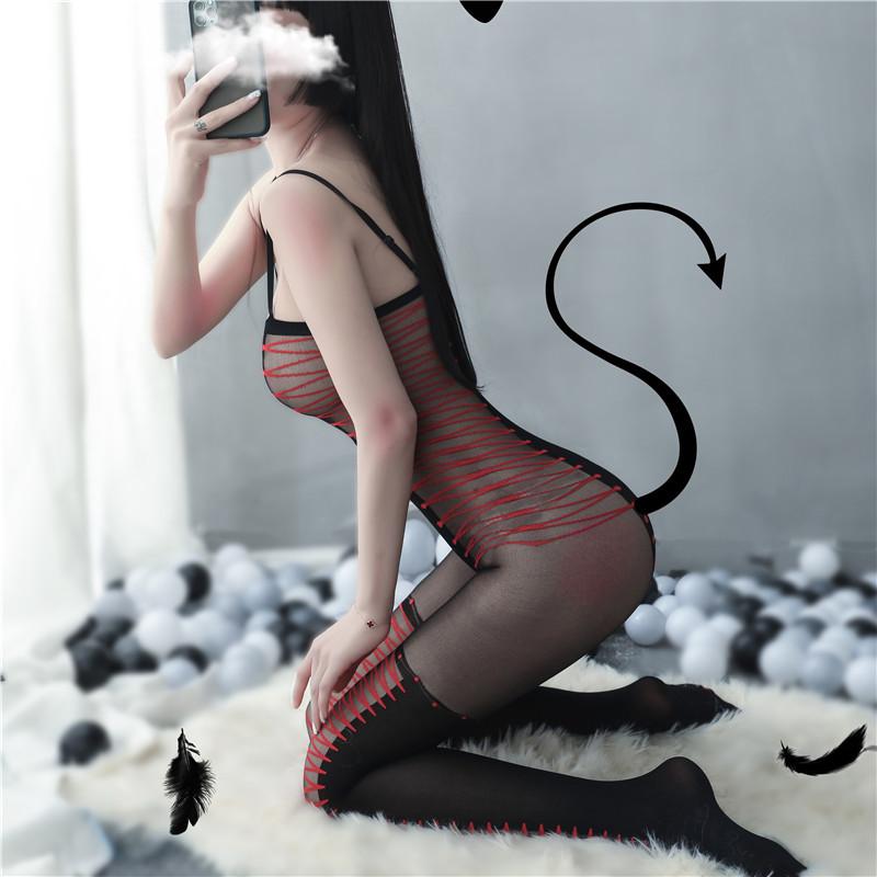 Sex stockings, perspective mesh one-piece neck stockings, sex underwear silk clothes 8848