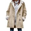 New Women's Solid Color Mid-length Loose Casual Fleece Thickened Warm Coat For Fall Winter, European & American Style Crossborder Outerwear
