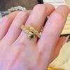 Elegant Green Snake Bamboo Ring For Women Adjustable Accessory Fashion