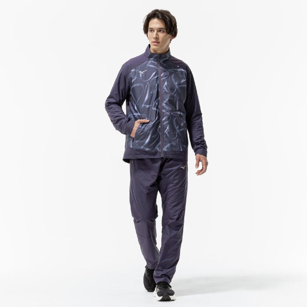 Mizuno Breath Thermo Warmer Training Light Navy Jacket, Heat-Generating Material, 32MEC541, Men's,