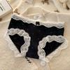Women's Lace Underwear Plus Size Mid Waist Pure Cotton Underwear Triangle Underwear