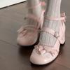 Butterfly-knot Lolita Women Mary Jane Shoes Elegant Round Toe Thick Heel Shoes Ladies Fashion Dress Pumps