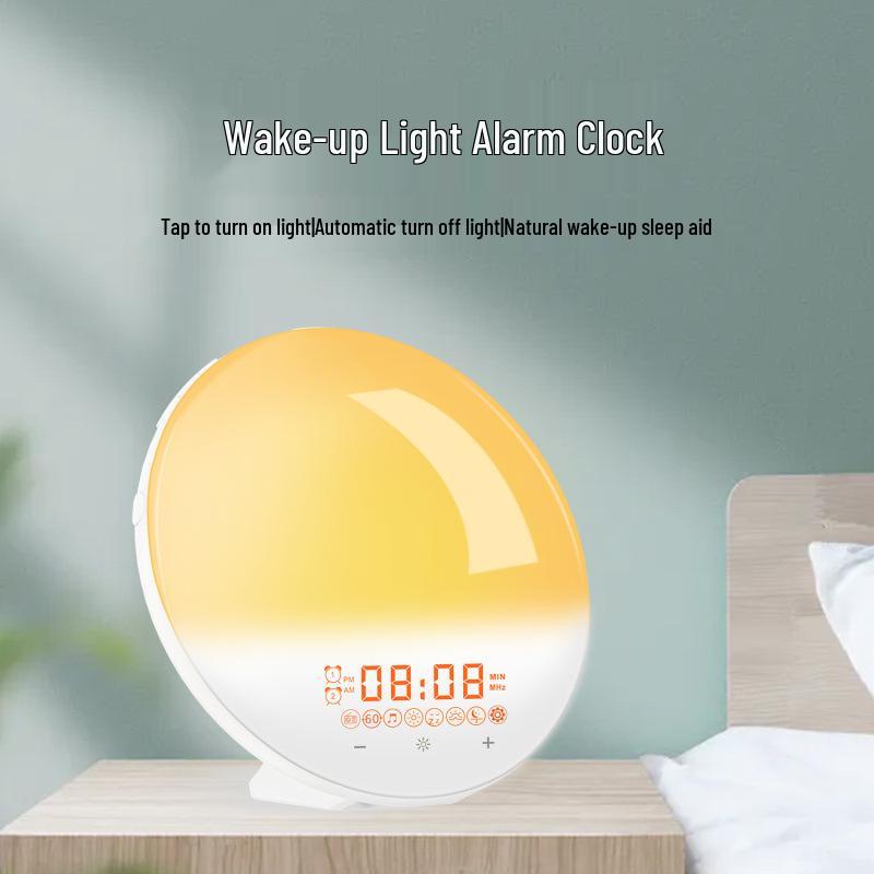 LED Sunrise Wake-up & Sunset Sleep Aid Alarm Clock with Touch-Control Night Light Without Charger