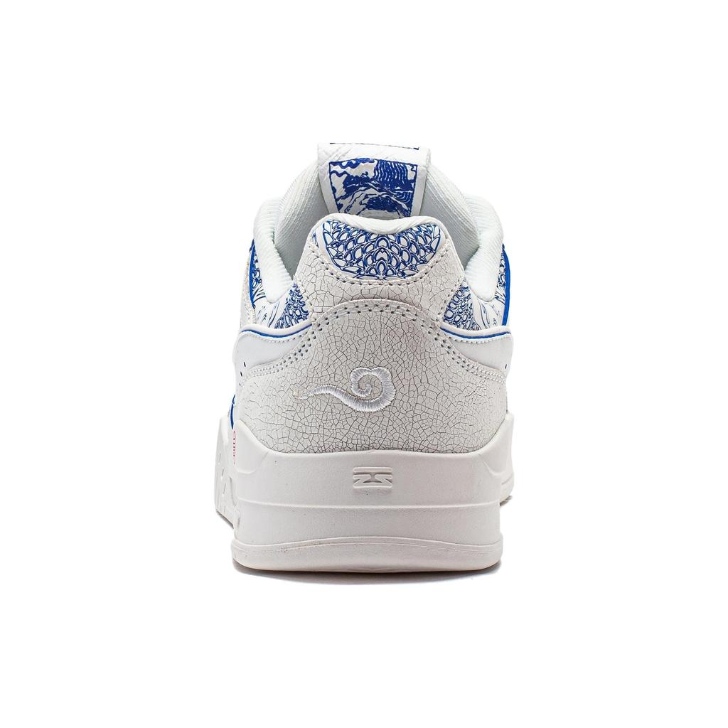 Li Ning Yuebai Qingying Slip Resistant Abrasion Resistant Low Top Casual Shoes Unisex White Blue AGCS427-15