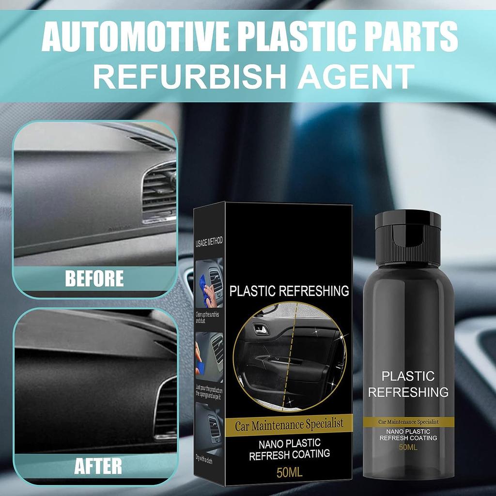 Nano Kunststoff Auffrischungsbeschichtung, Auto Kunststoffteile Aufarbeitungsmittel, Kunststoffteile Aufbereitungsmittel, Restaurator Creme Schneller Restaurator