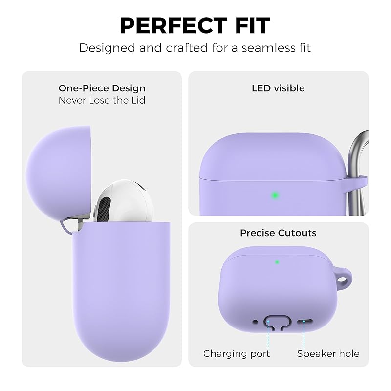 AhaStyle AirPods 4 Case Cover (2024) Soft Silicone 4th Generation Comes with Cleaning Kit Apple for 4 Full Body Shockproof Cover Skin USB-C Charging