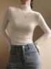 Versatile Mock Neck Long Sleeve Base Layer Shirt for Women - Slim Fit, Wear Alone or As Innerwear