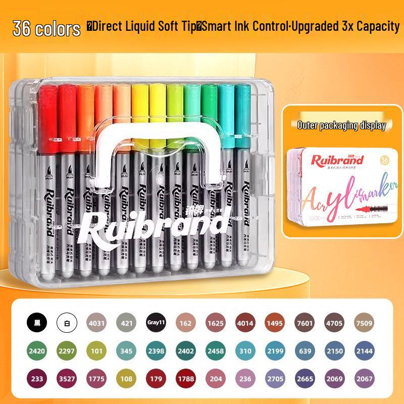 Translucent Soft Tip Acrylic Marker for Layering, DIY Art, Children's Graffiti, and Elementary School Drawing.