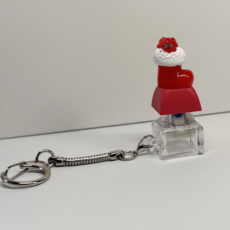 Christmas Themed Keyboard Keychain Stress Relief Toys Keychain Fidget Keyboard Clicker Button Key Chain Bag Charm Pendant