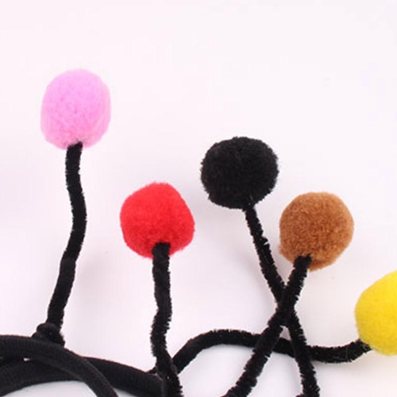 Cute Cartoon Bee Pompom Antenna Hair Hoop Woman Hot Girls Makeup Headband for Children Day Cosplay Hair Accessories