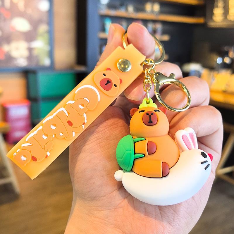 15th Generation Cute Cartoon Capybara Keychain Doll Machine Cute Piggy Christmas Gift Small Present Personalized Gifts Fashion