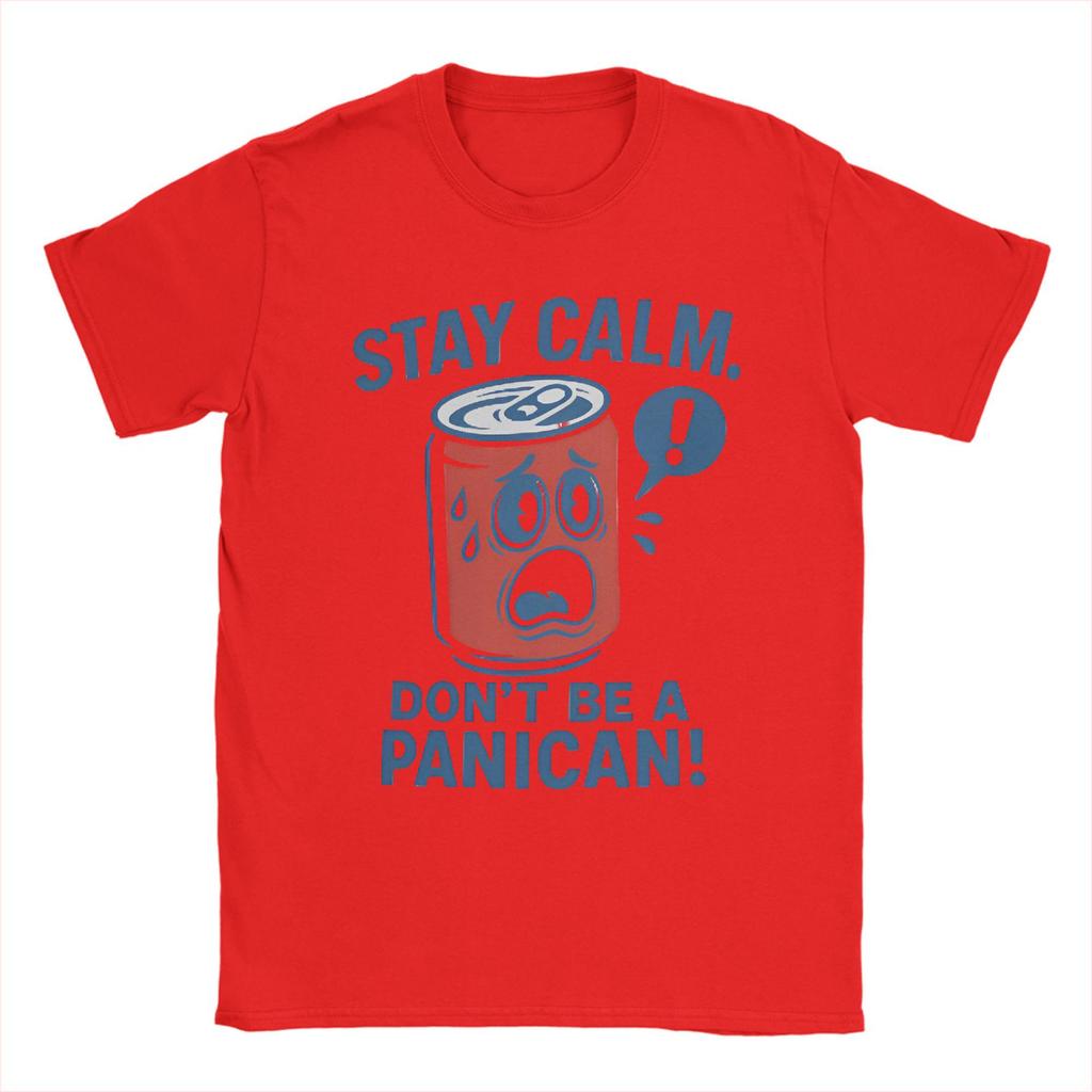 Men's Don't Be a Panican Stay Calm T Shirts American Tariffs Pure Cotton Merch Hipster Short Sleeve Tees Gift Idea T-Shirts
