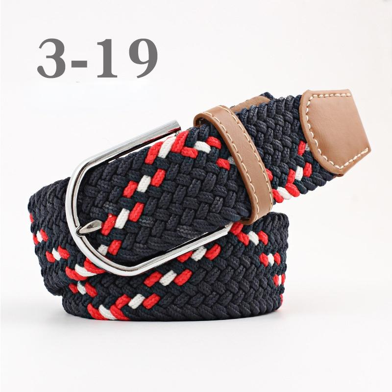 2026 New Fashion High Quality Explosive Women's Canvas Belt Men's Elastic Belt Casual Stretch Woven Pin Buckle Belt