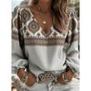 Retro Western Print V-Ausschnitt Hemd, lässiger Stil, Date Hemd, schönes Hemd für Damen am Valentinstag, geeignet für Treffen im Freien