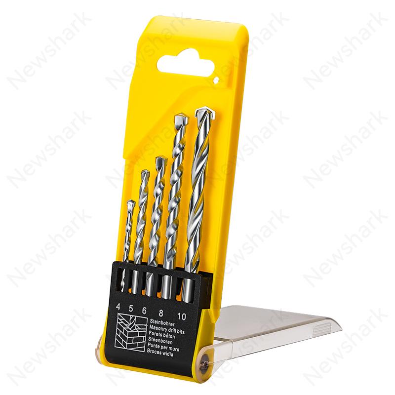 5-Piece Set of Construction Drill Bits, Woodworking Drill Bits Woodworking Reaming Concrete Brick Electric Tools 4/5/6/8/10mm