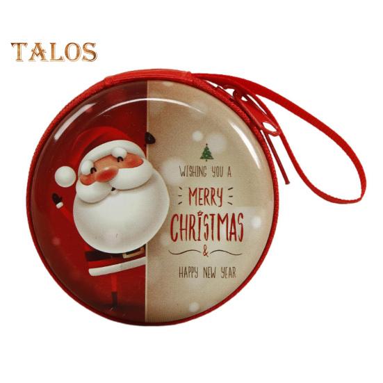 

Детский кошелек для монет, круглый рождественский кошелек с мультяшным рисунком, застежка-молния, монетница со шнурком для детей, монет, денег, ключей, конфет F