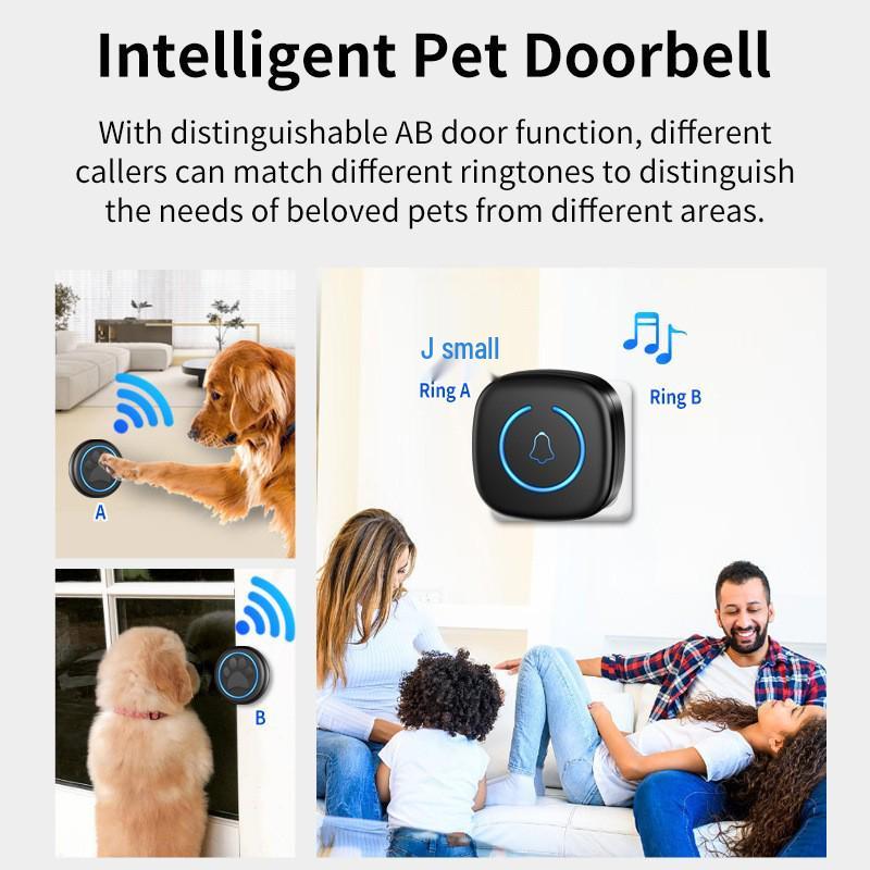 Kabellose wasserdichte Hundeglocken für das Stubenreinheitstraining mit Touch-Button