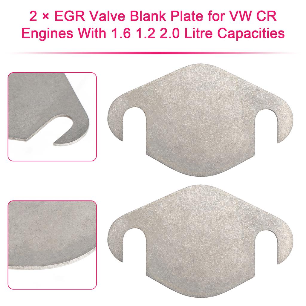 2 × EGR Valve Blank Plate for VW CR Engines With 1.6 1.2 2.0 Litre Capacities