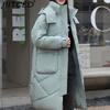BITCED Thickened Puffer Jacket Down-Filled Cotton Coat Women's Loose-Fit Winter Coat Mid-Length Knee-Length Cotton Jacket