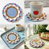 Handmade Cream Cake Crochet Coaster Knitted Trivet Mats Creative Coffee Cup Mat  Office