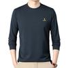 Woodpecker Men's Cotton Long-Sleeve T-Shirt for Midlife and Older - Spring/Autumn Base Layer