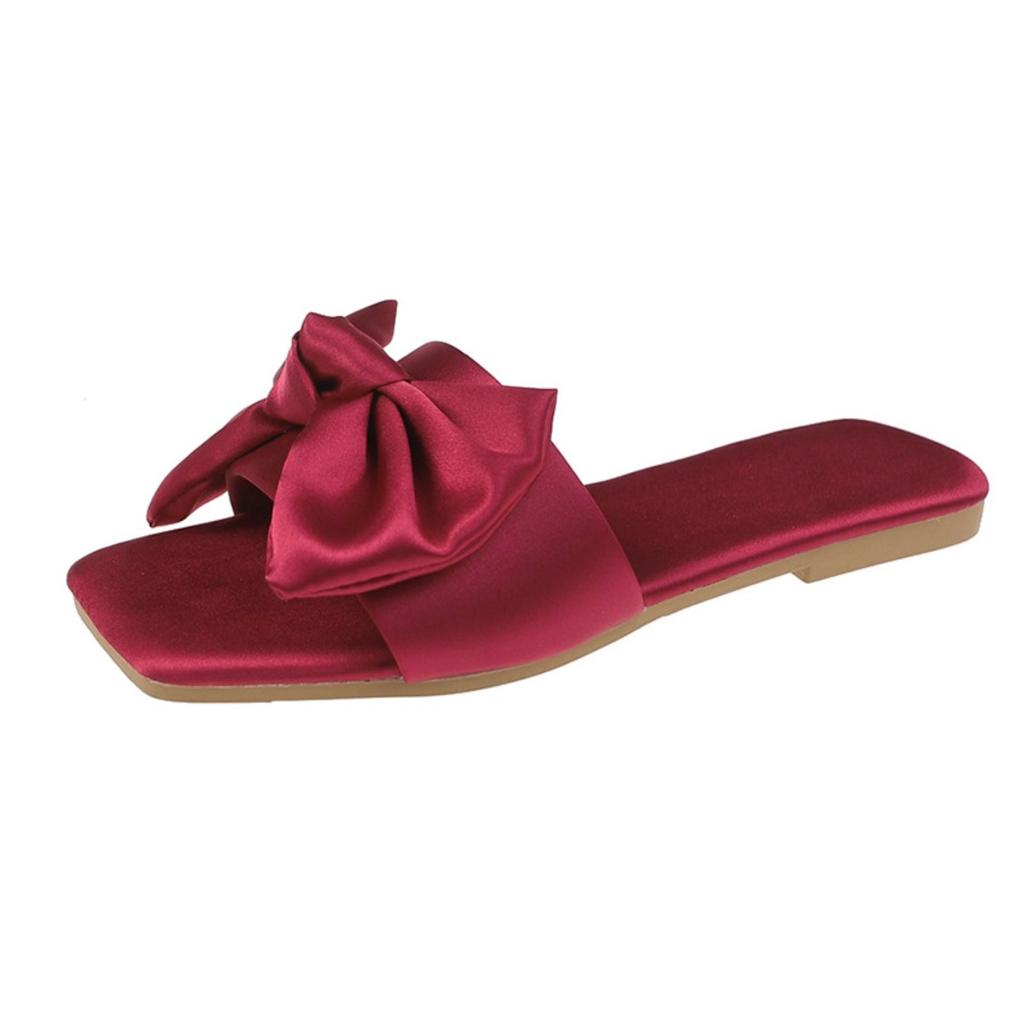 Bow Tie, Beach Sandals, Women's Slippers, Plus Size Flat Shoes, Sandals