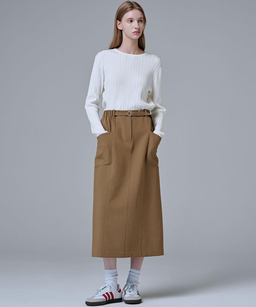 Marop 3107 Stretch H-Line Skirt (Beige)