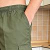 Men Shorts Elastic Waistband Drawstring Large Pockets Cargo Shorts Loose Fit Pure Color Summer Outdoor Sport Shorts