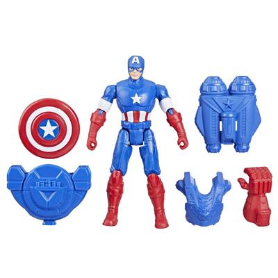 Hasbro Marvel Avengers Epic Hero Series Battle Gear Captain America Action for Ages 4 and Superhero Toy Authentic Figure, 4-inch (10 Cm) Size, Up,